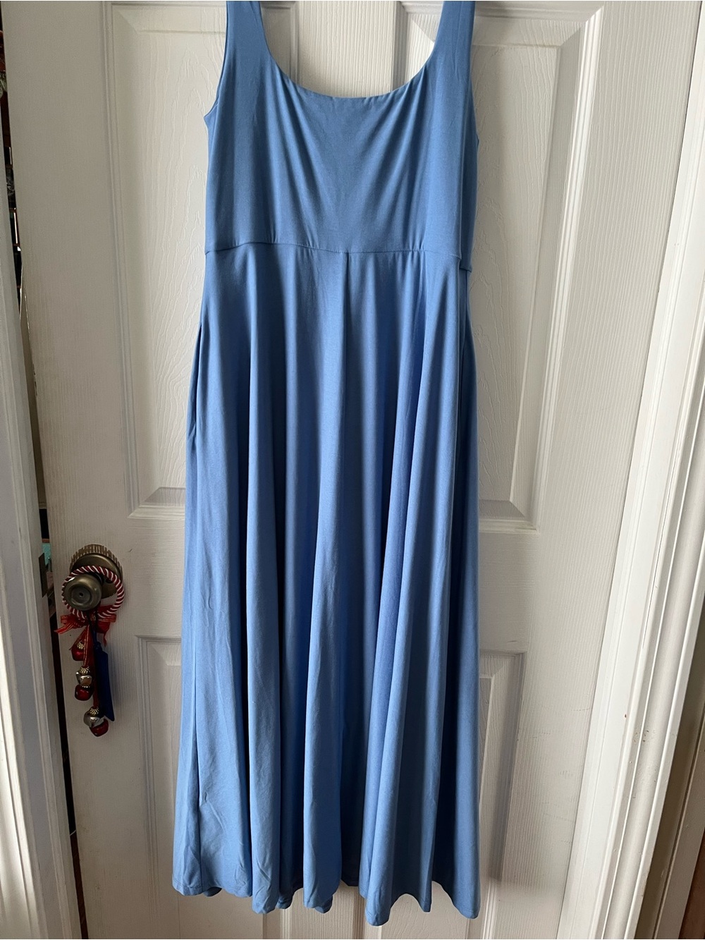 Beyond Yoga Dusty Blue Scoop Neck Maxi Dress
